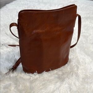 Vintage Hobo International Leather Crossbody Bag Brown Structured Purse